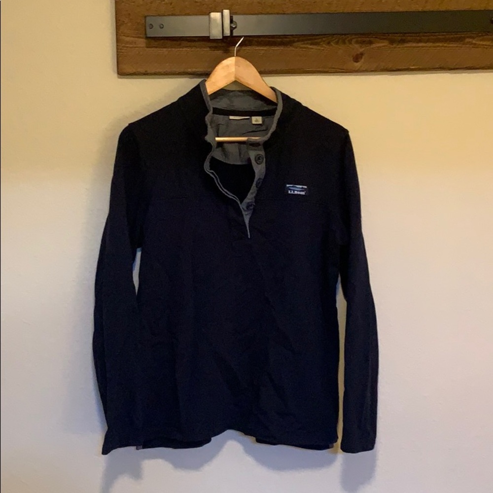 Blue L.L. Bean Rugby Pullover